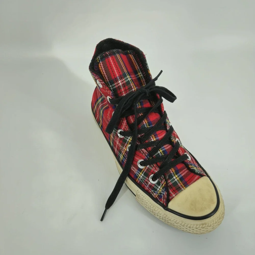 Converse Chuck Taylor All Stars Red Plaid Tartan US Mens 5.5 Womens 7.5 Skate